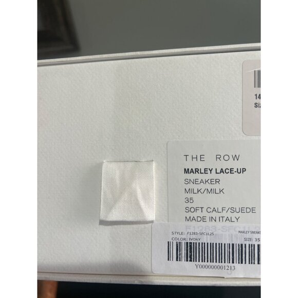 The Row Marley Suede Paneled Leather Sneakers Milk White Womens Size 35 5 - Picture 8 of 14